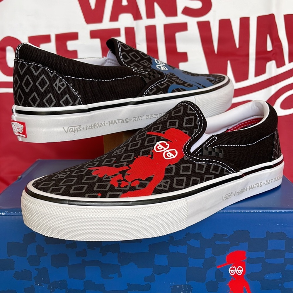 Vans Men’s Skate Slip-On Krooked By Natas For Ray Barbee  sneakers